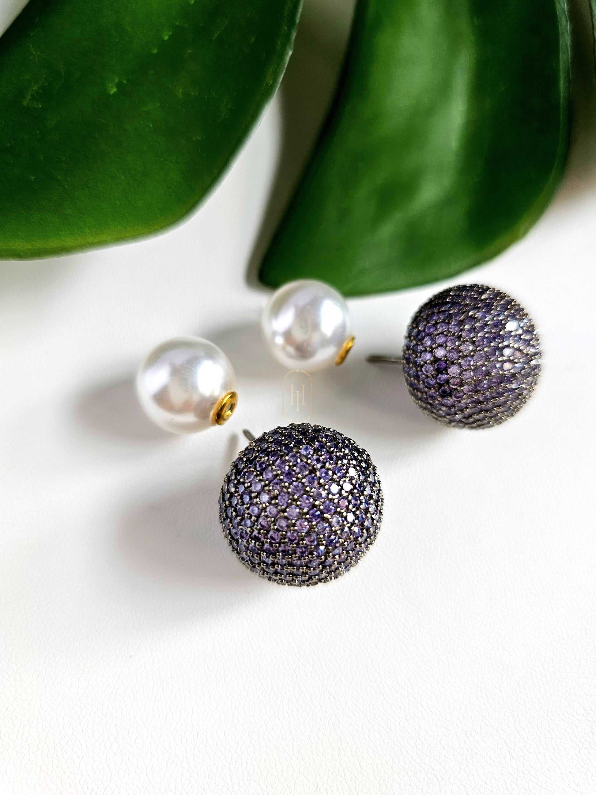 Cecelia Stud Earrings- American Diamond Invisible setting earrings