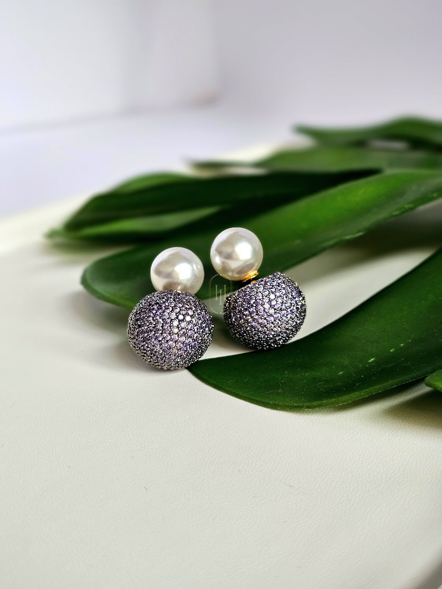 Cecelia Stud Earrings- American Diamond Invisible setting earrings