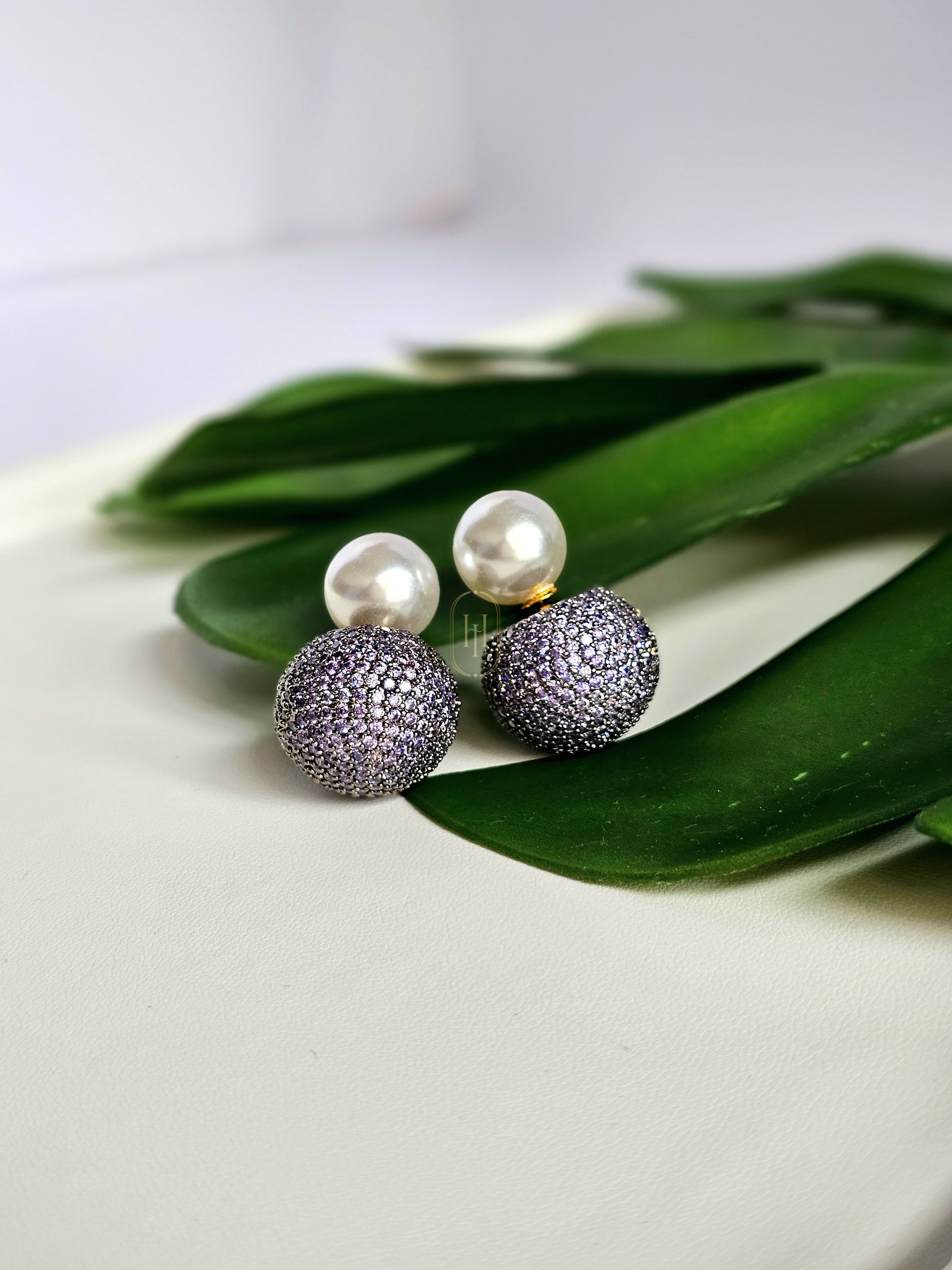 Cecelia Stud Earrings- American Diamond Invisible setting earrings