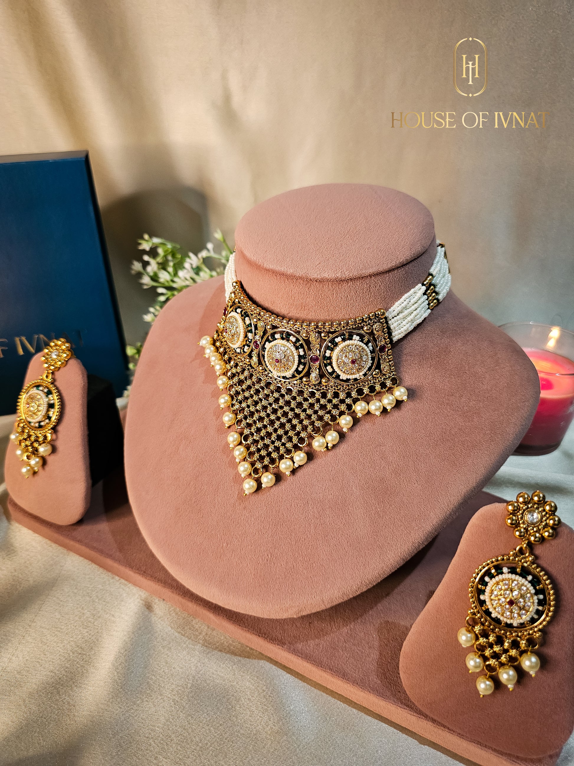 gold plated choker set