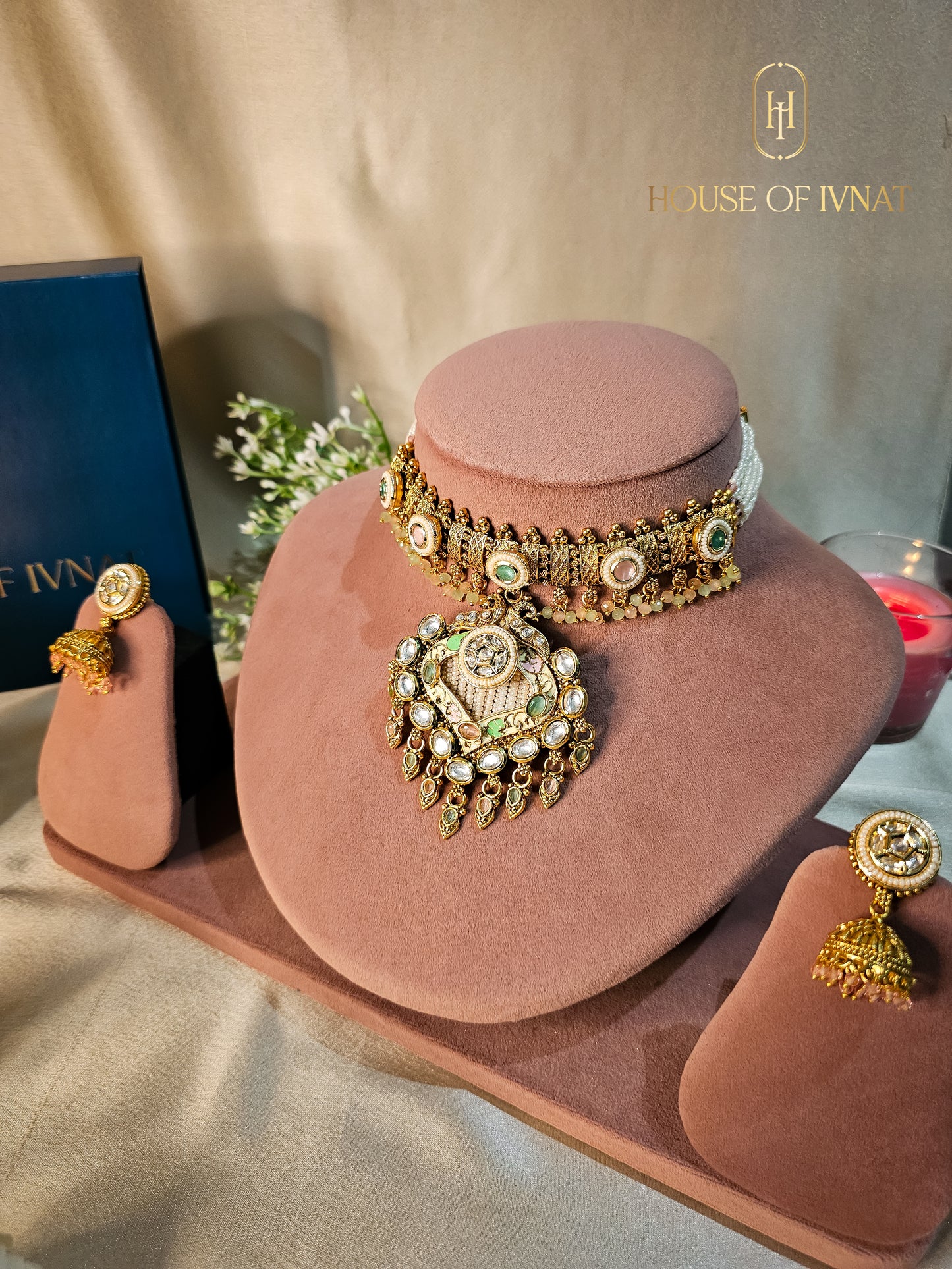 gold plated meenakari jewelry