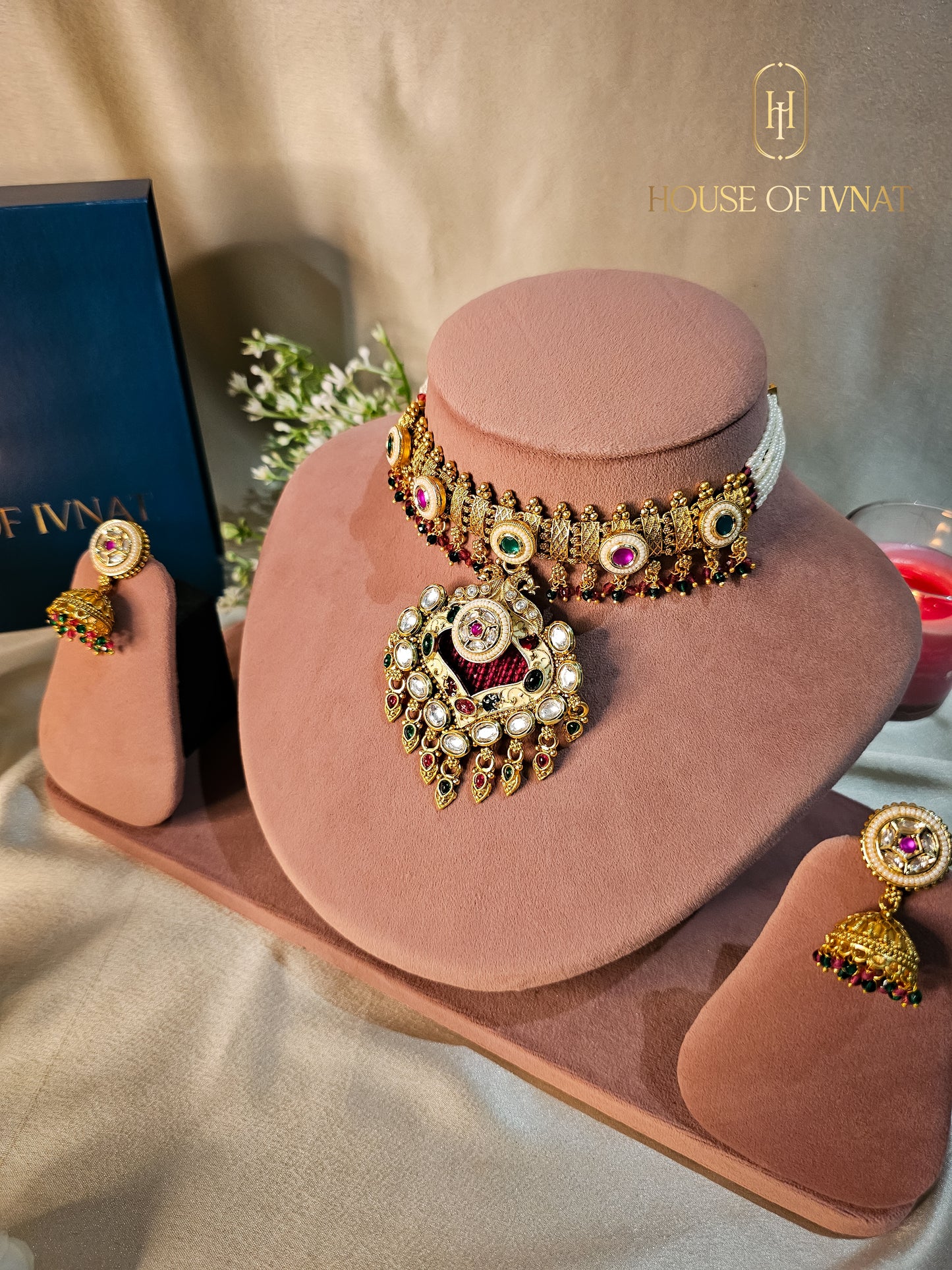 gold plated meenakari jewelry