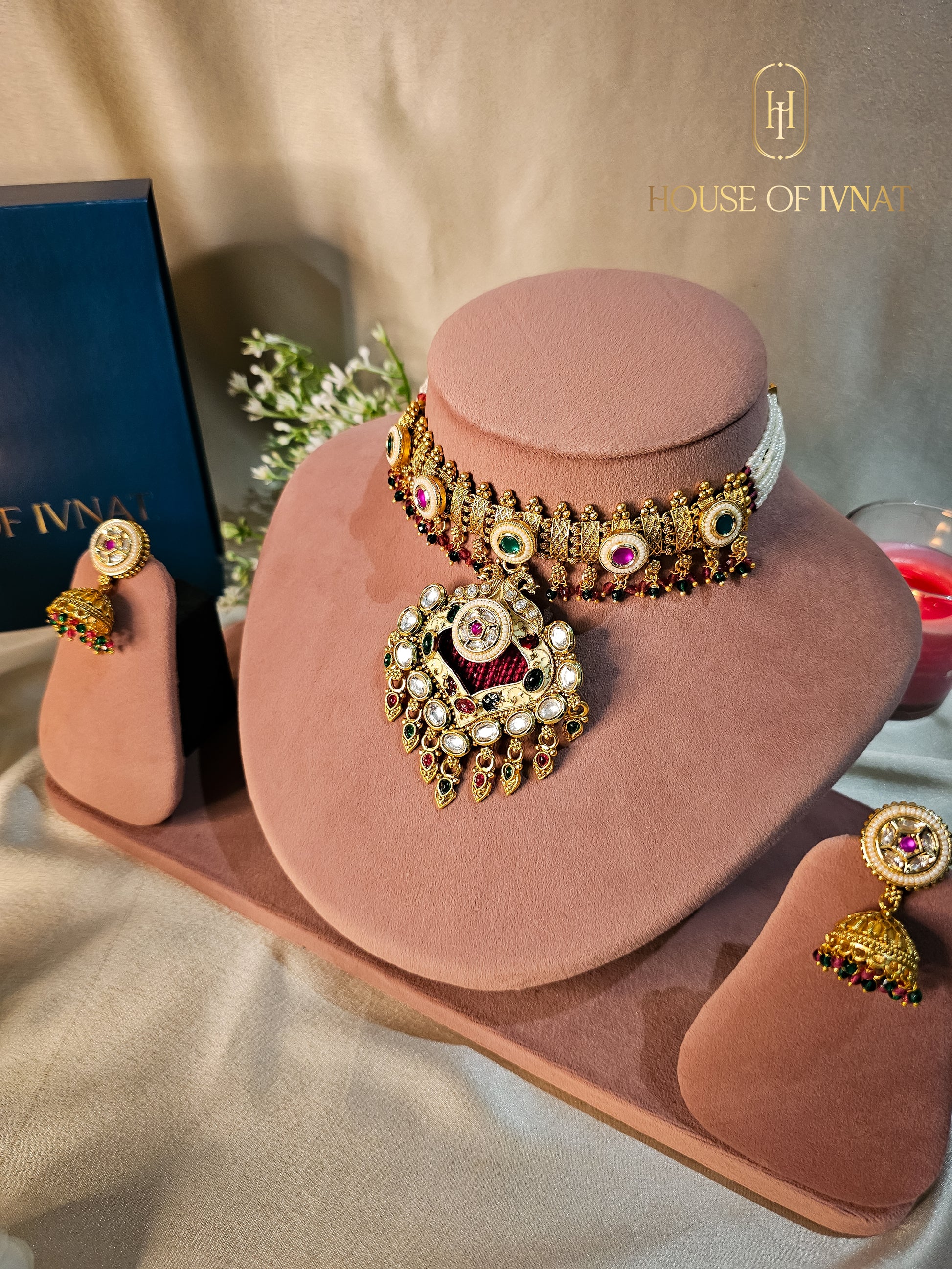 gold plated meenakari jewelry