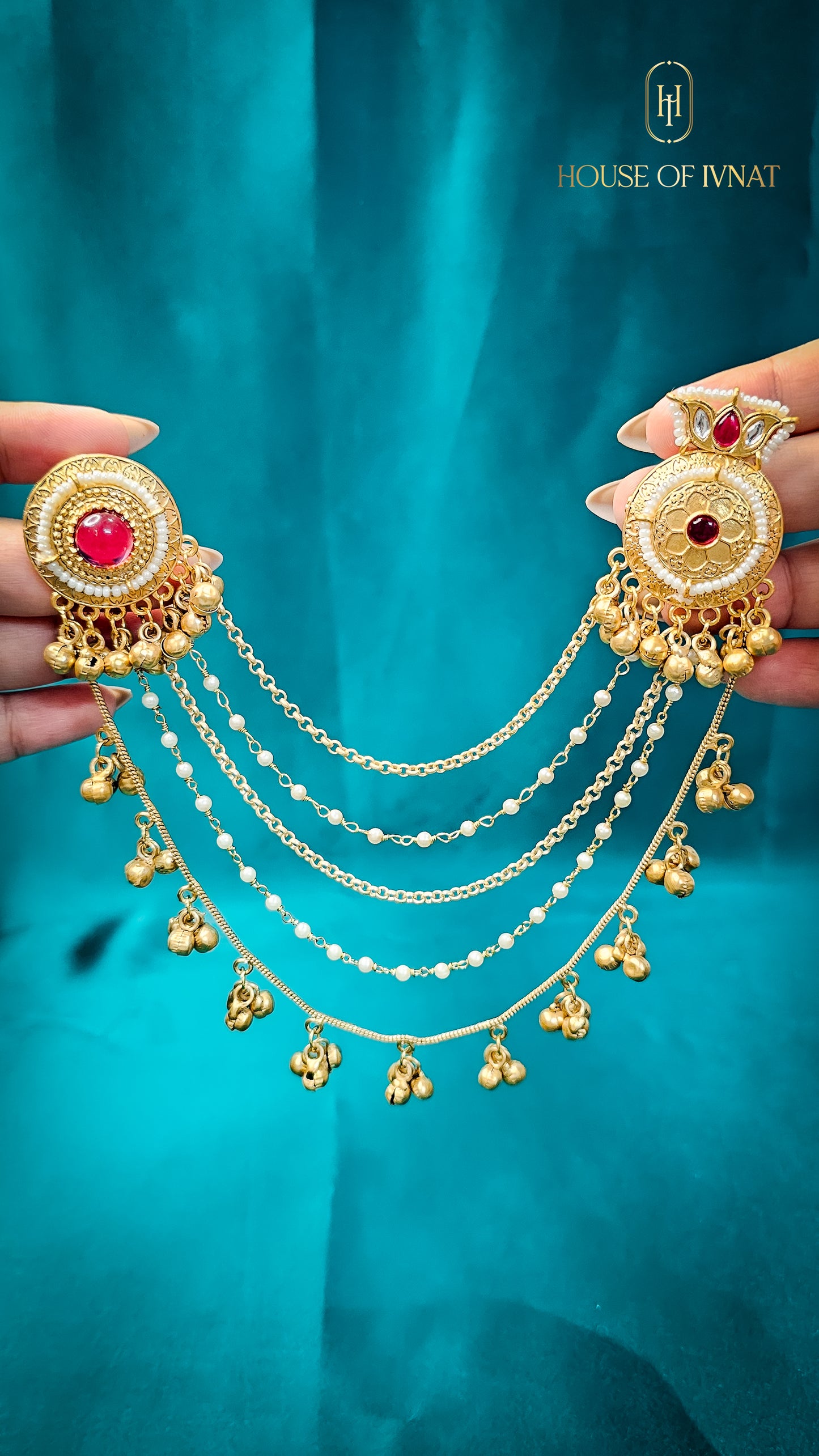 Paro Kaanchain Earrings-Ruby