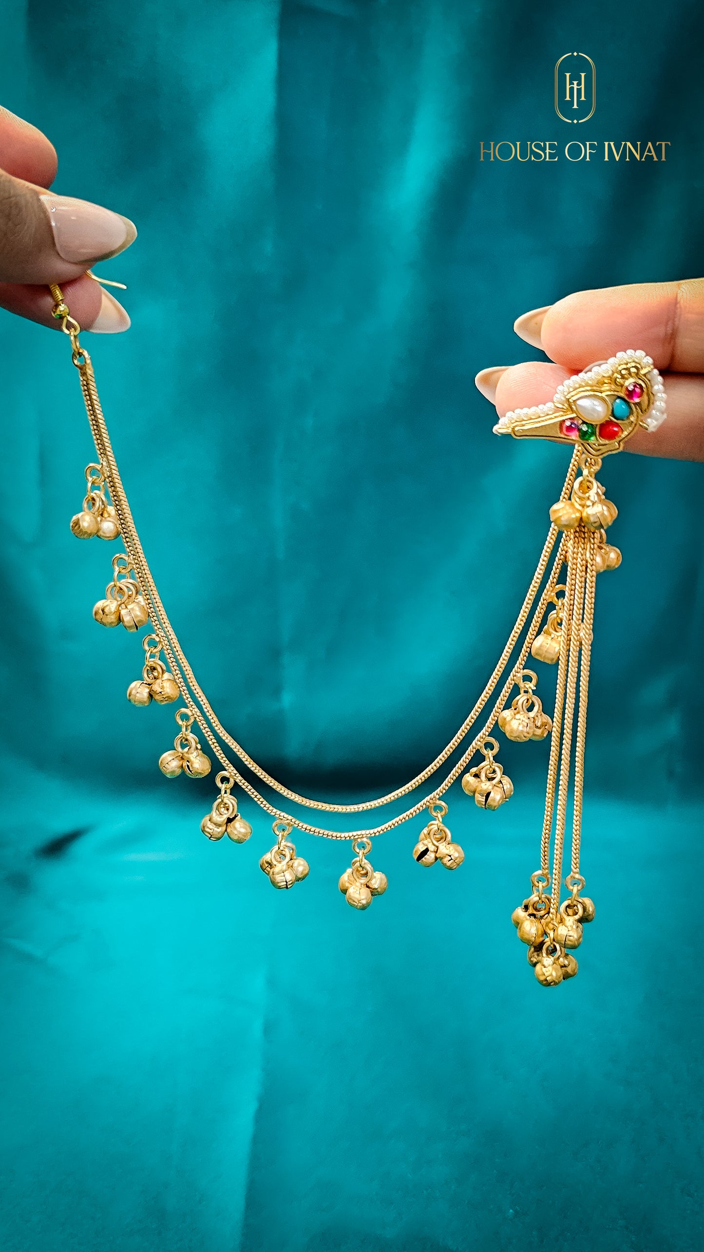 Huma Kaanchain (Detachable) Earrings-Multicolour