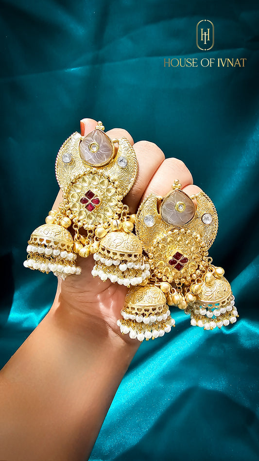 brass jhumkas
