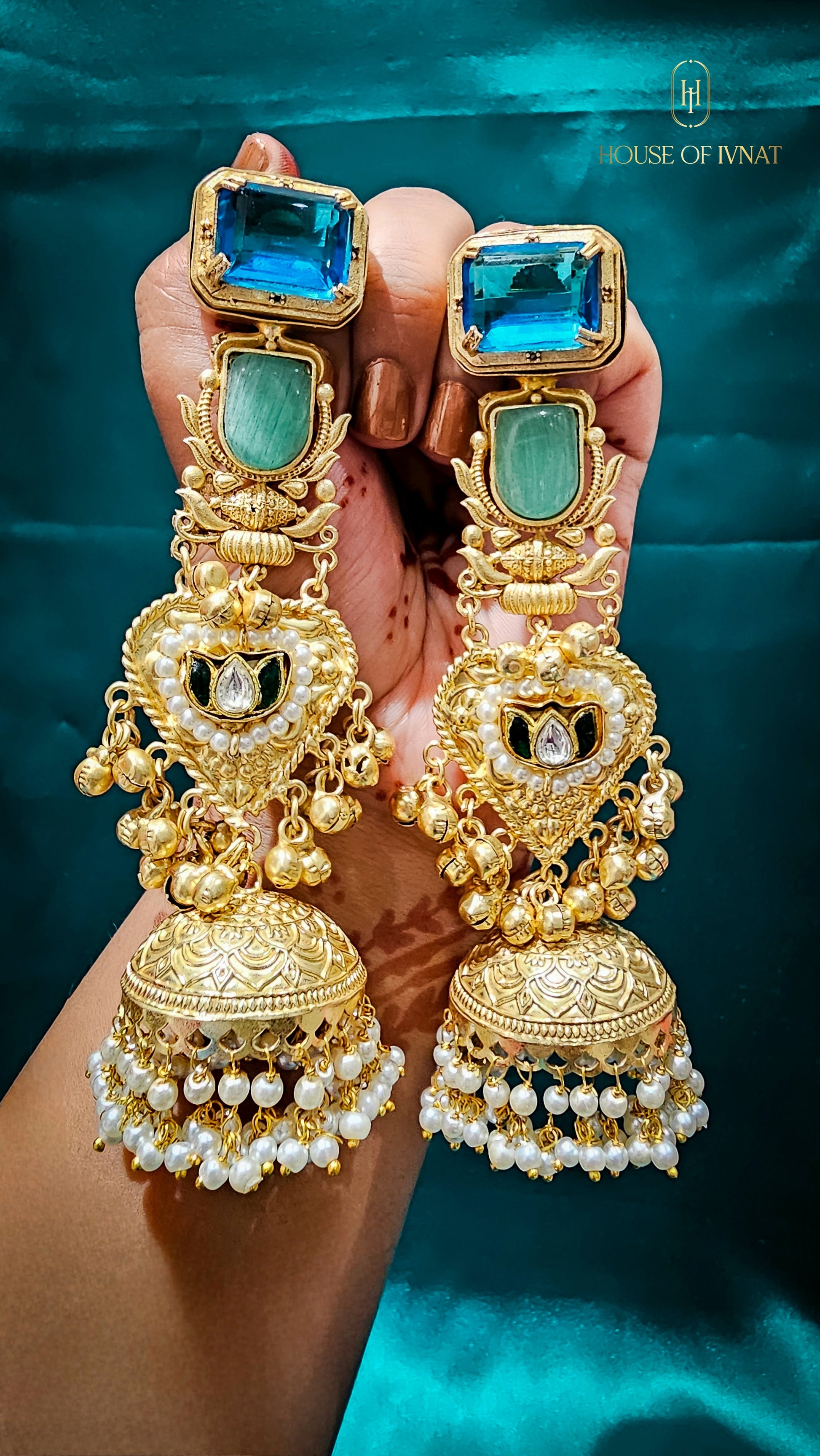 brass jhumkas