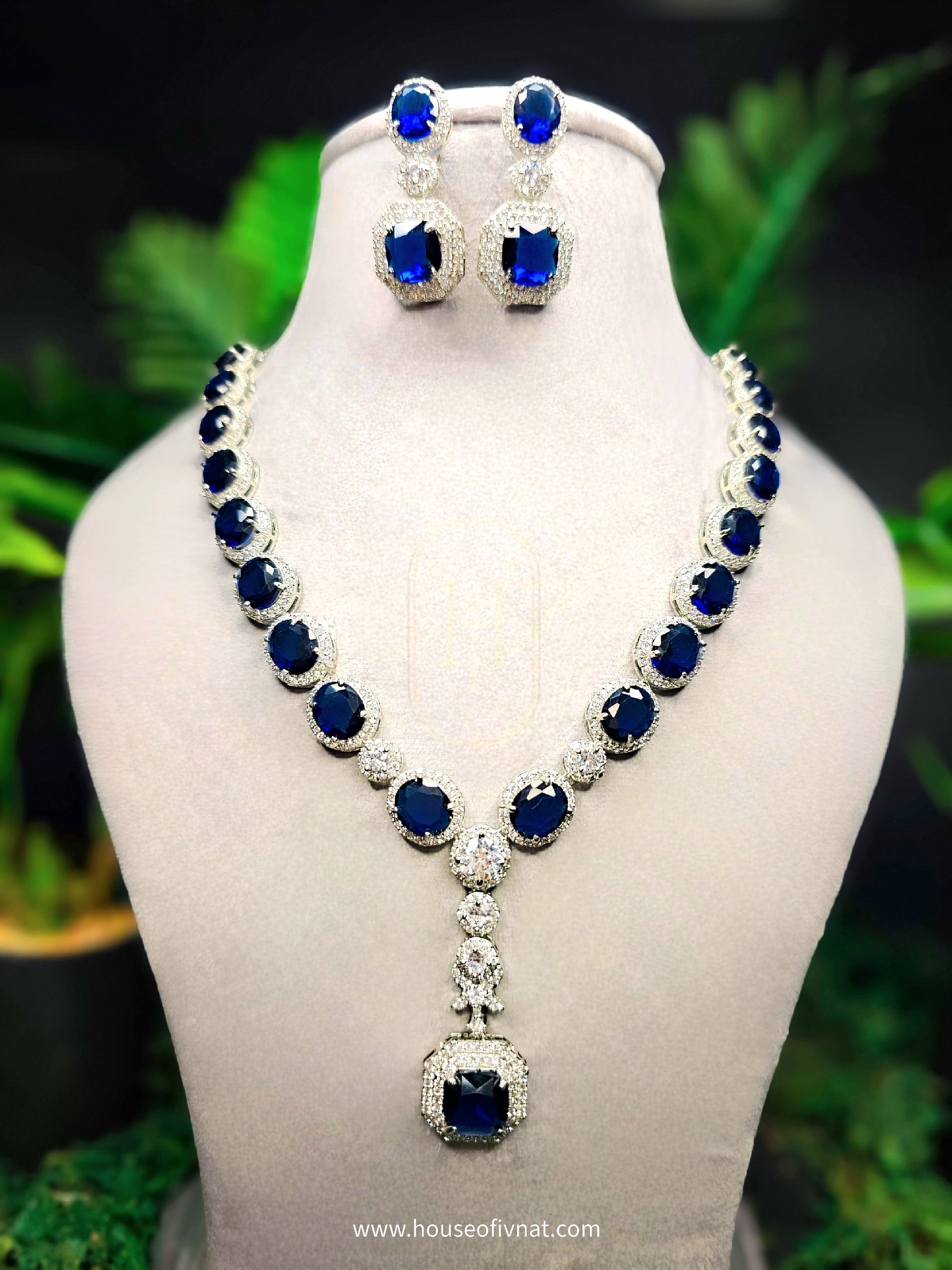 Louisa Diamond Set- Sapphire – HOUSE OF IVNAT