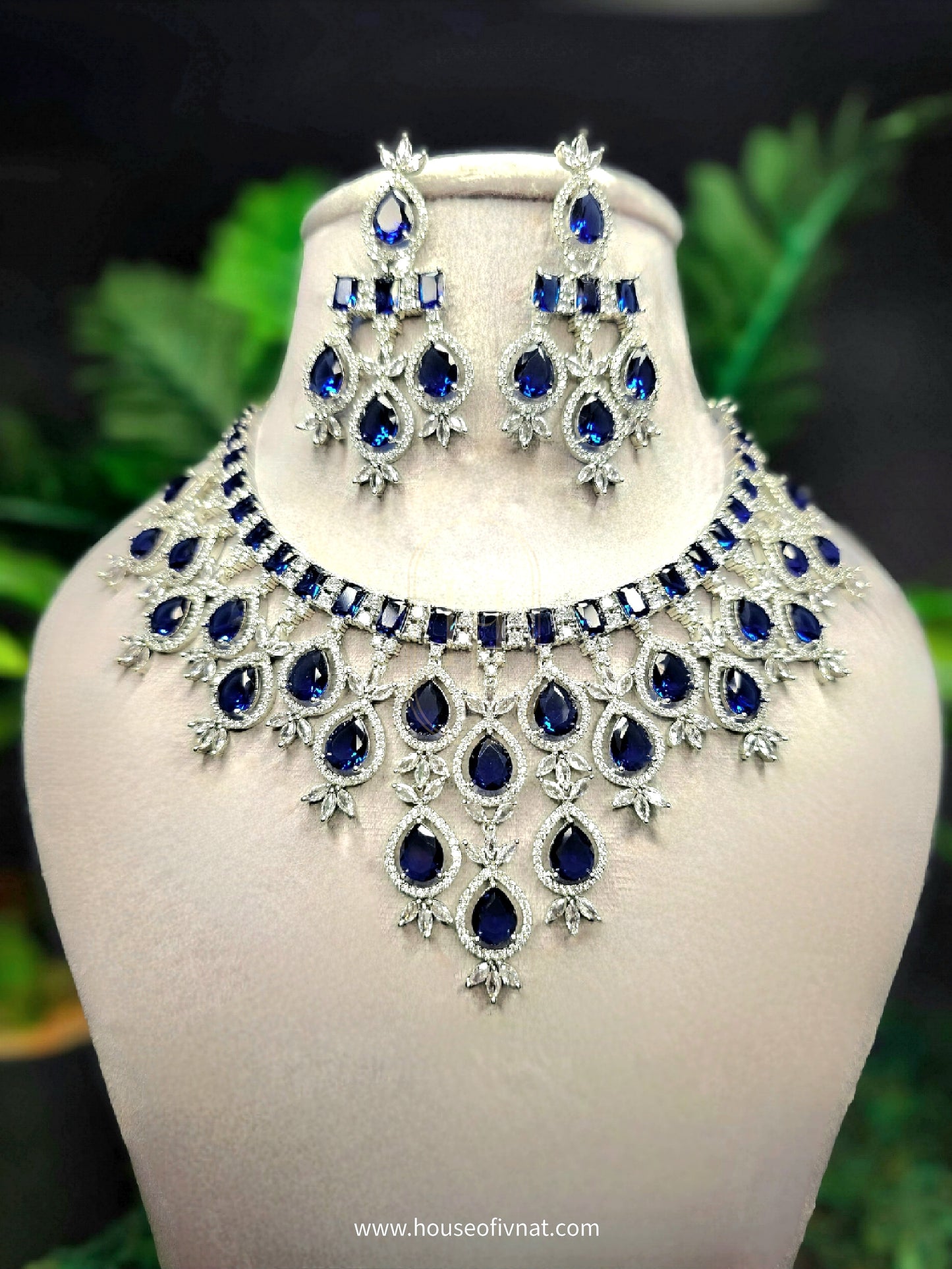 Katerina Diamond Set- American Diamond Jewellery Set with Stones