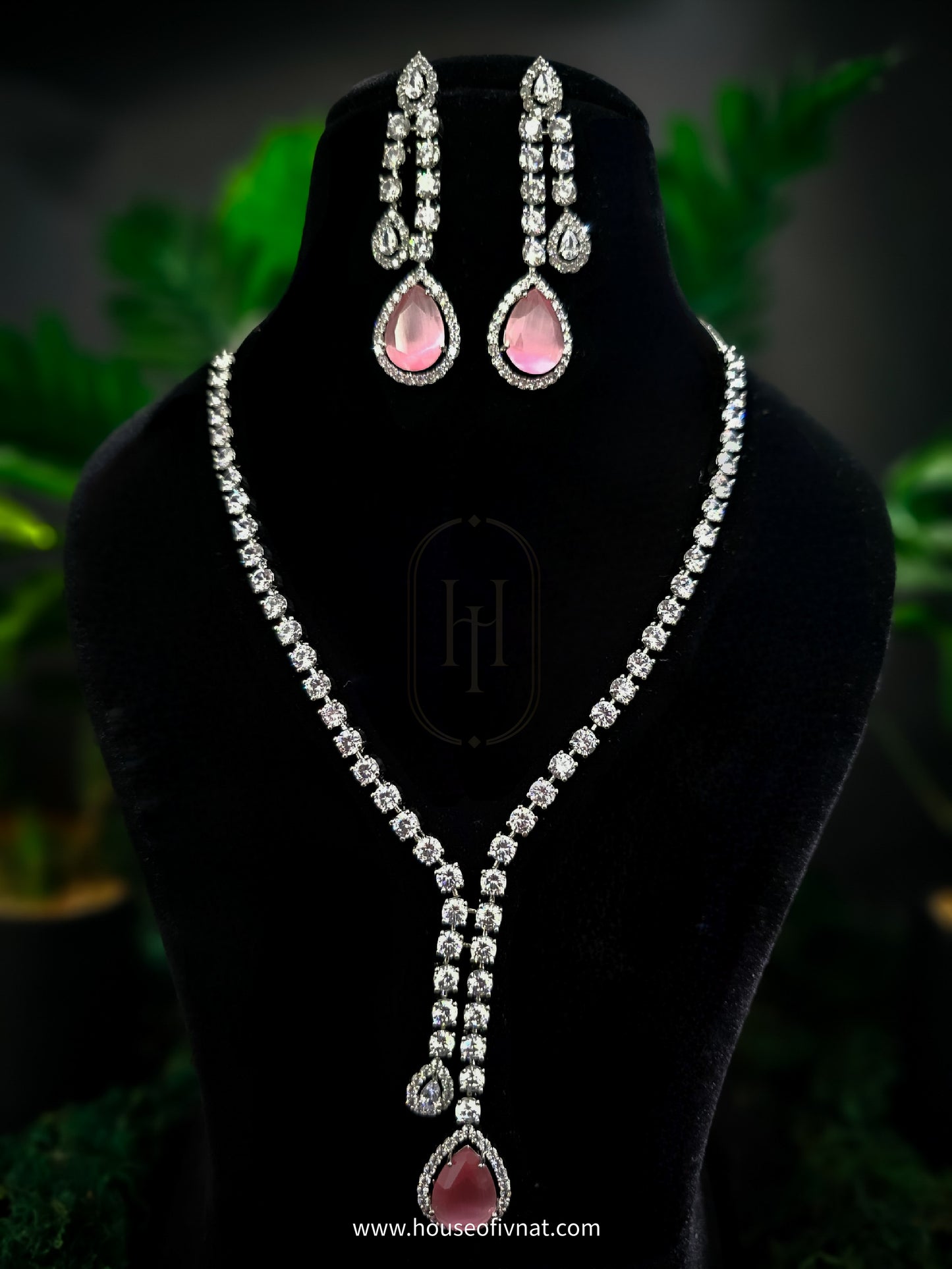 Harriet Diamond Set- American Diamond Jewellery Set with Stones