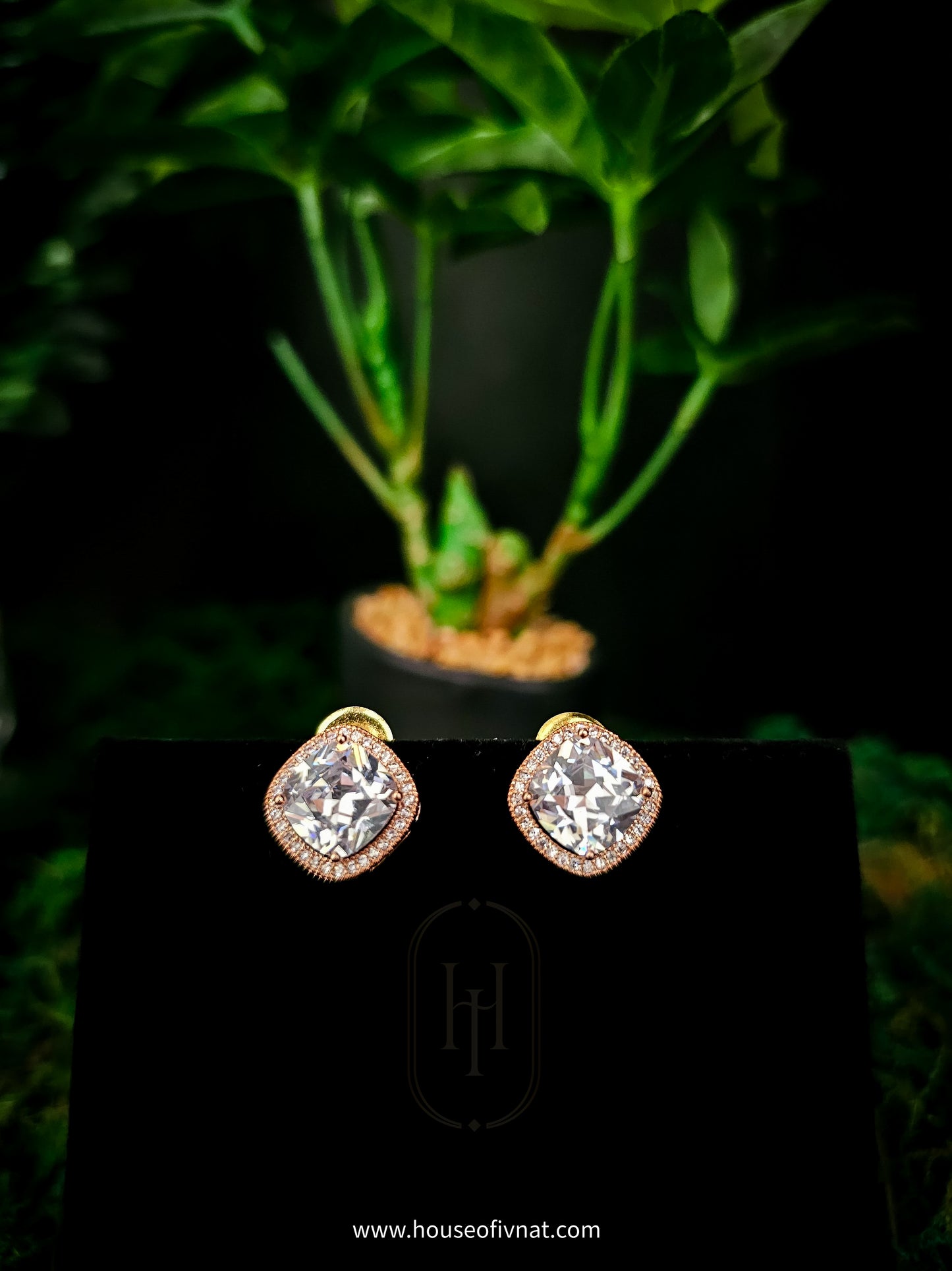 Blair Stud Earrings- American Diamond Studs