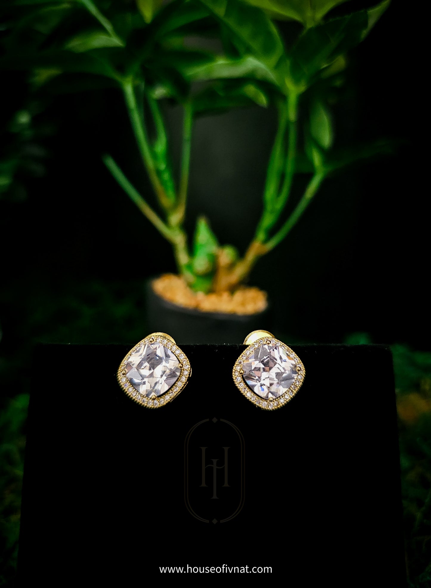 Blair Stud Earrings- American Diamond Studs