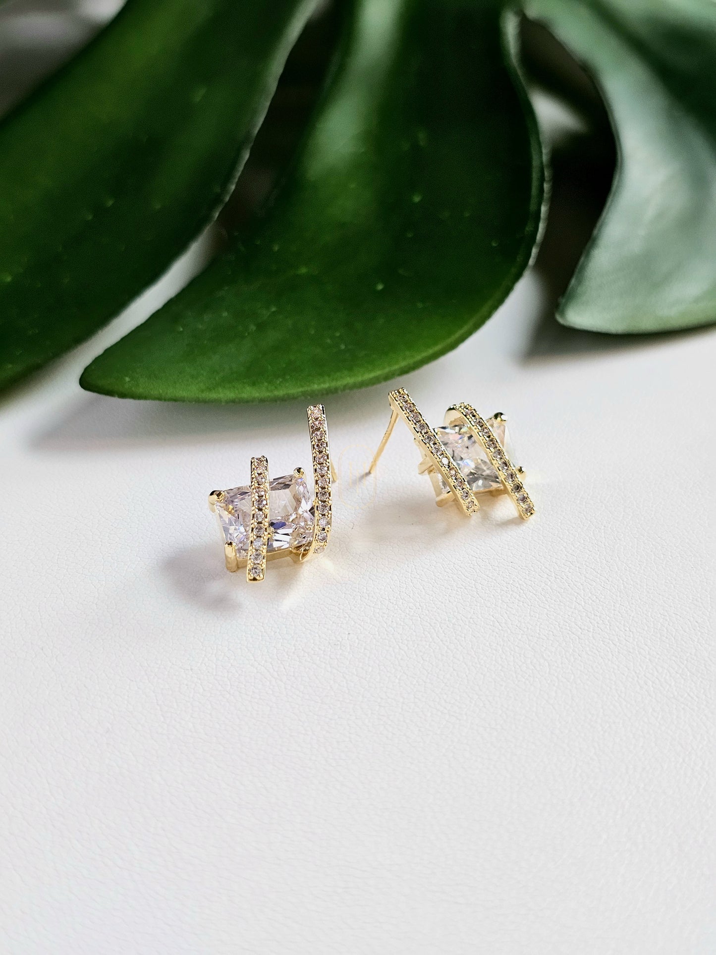 Becca Stud Earrings- American Diamond Stud Earrings