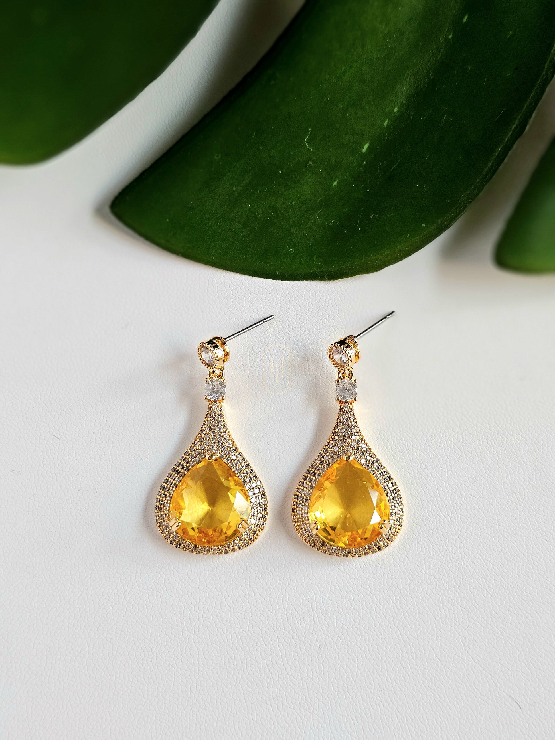 Bethany Drop Earrings- American Diamond Drop Earrings