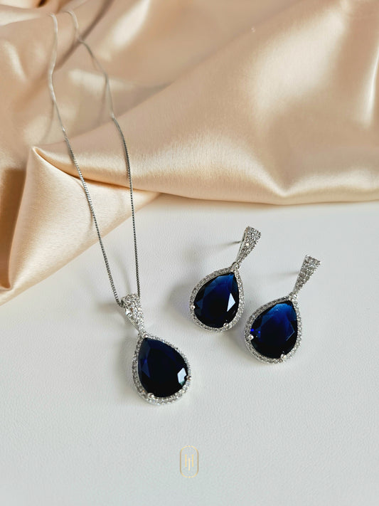 Clara Pendant Set- Sapphire