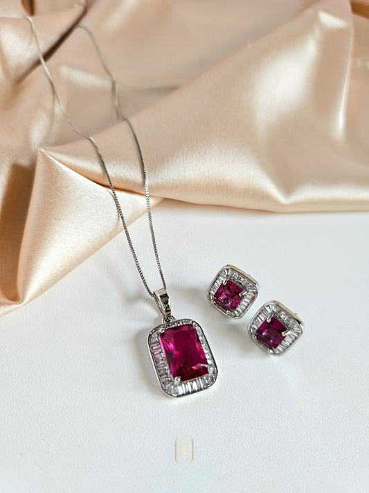 Charlotte Pendant Set- Ruby