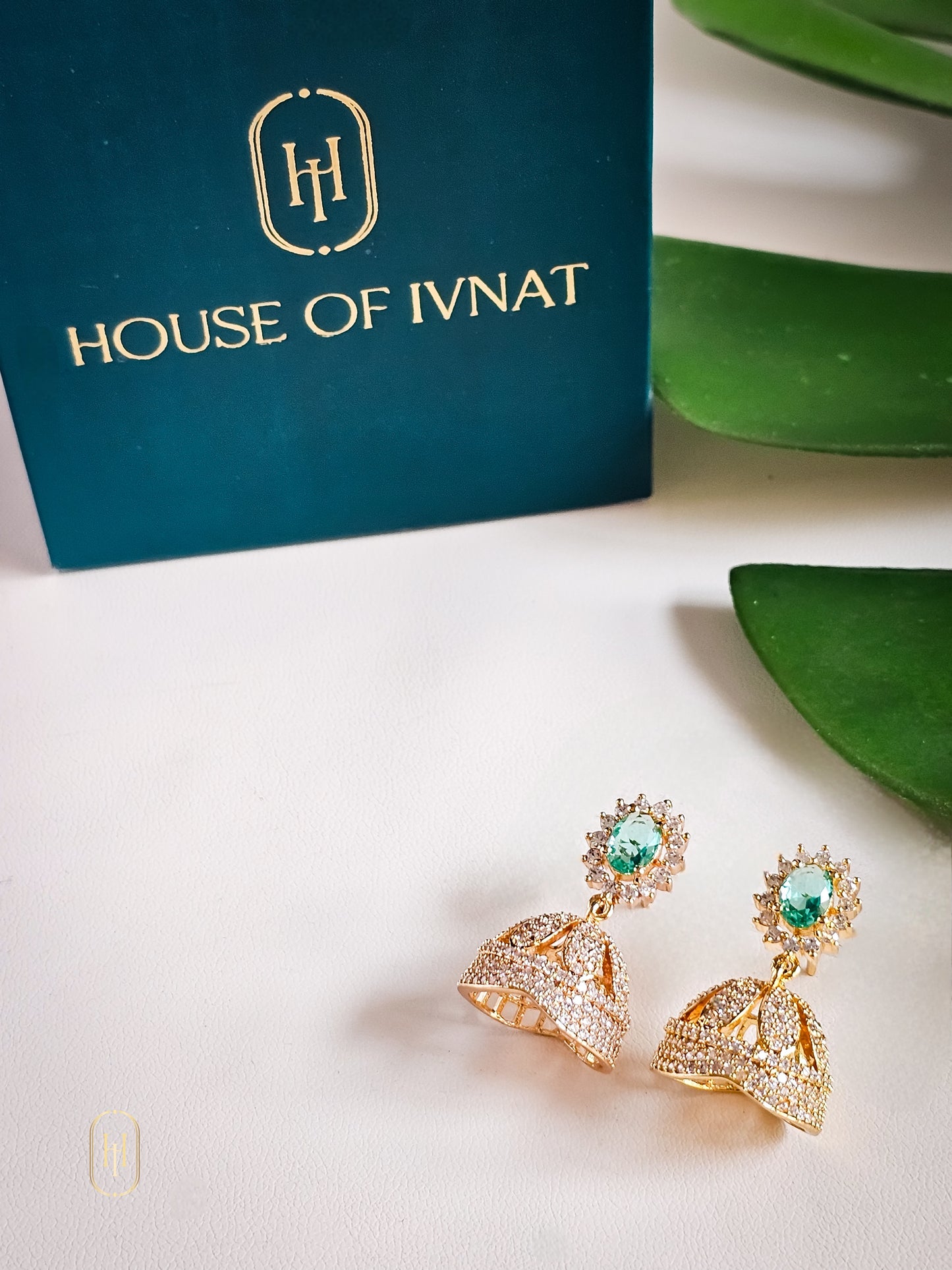 Kashvi Diamond Jhumkas- Mint