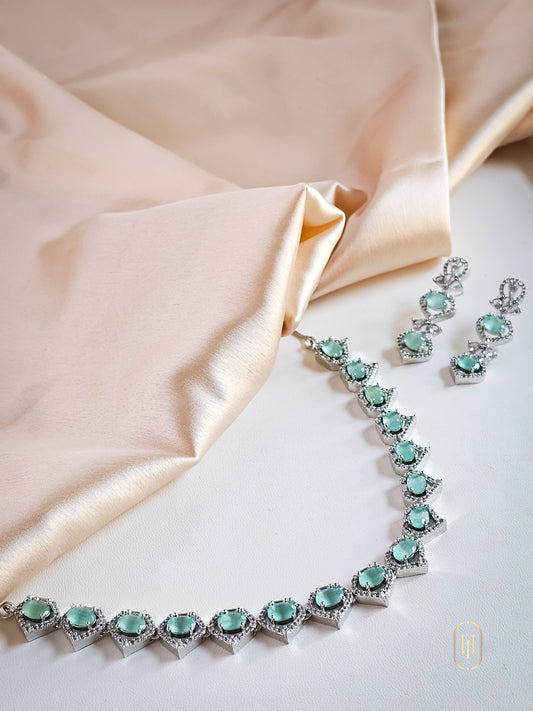 mint green ad necklace