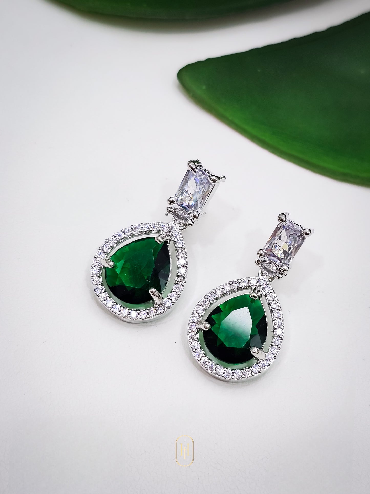 Prisha Earrings- Emerald