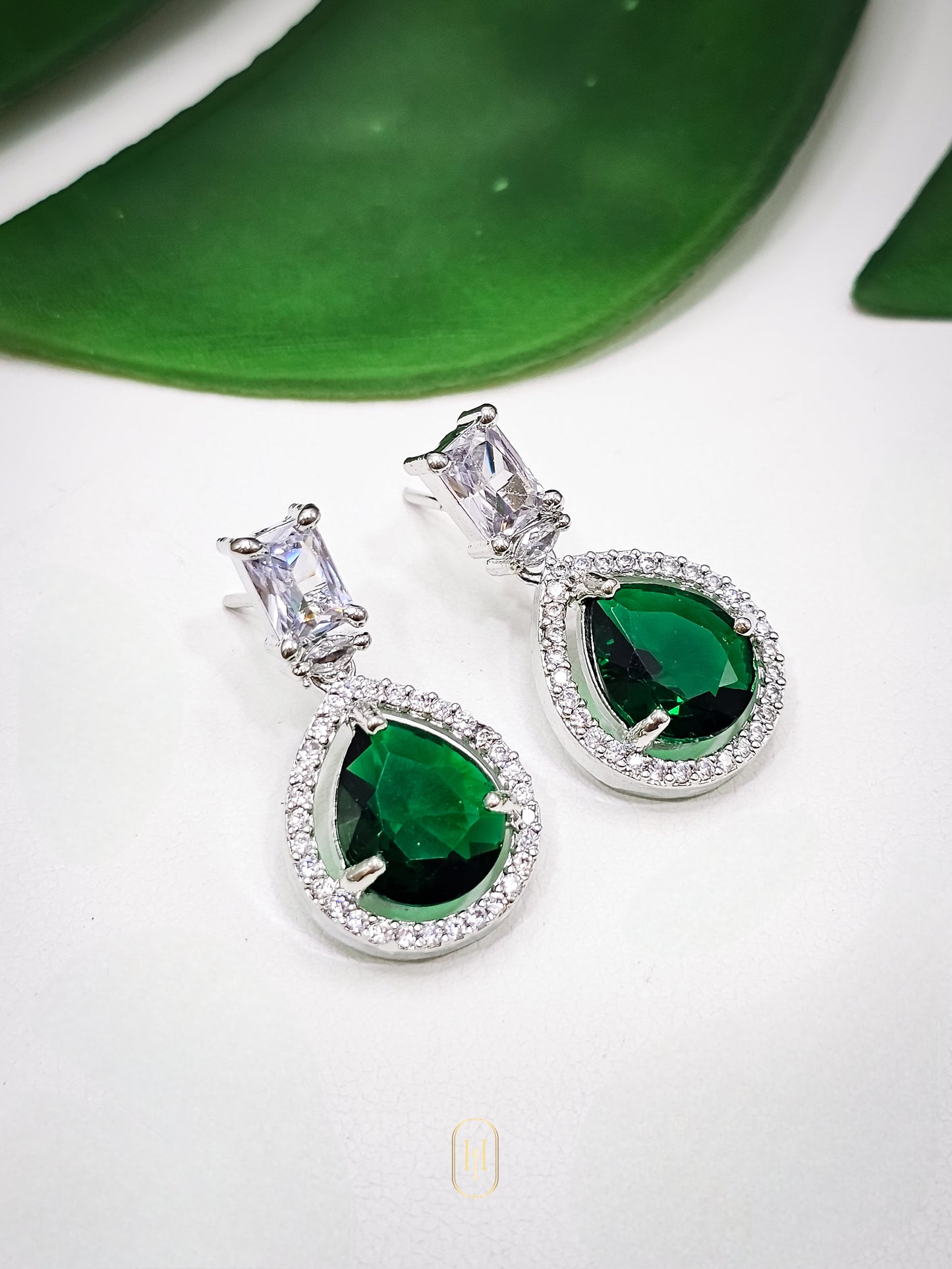 Prisha Earrings- Emerald