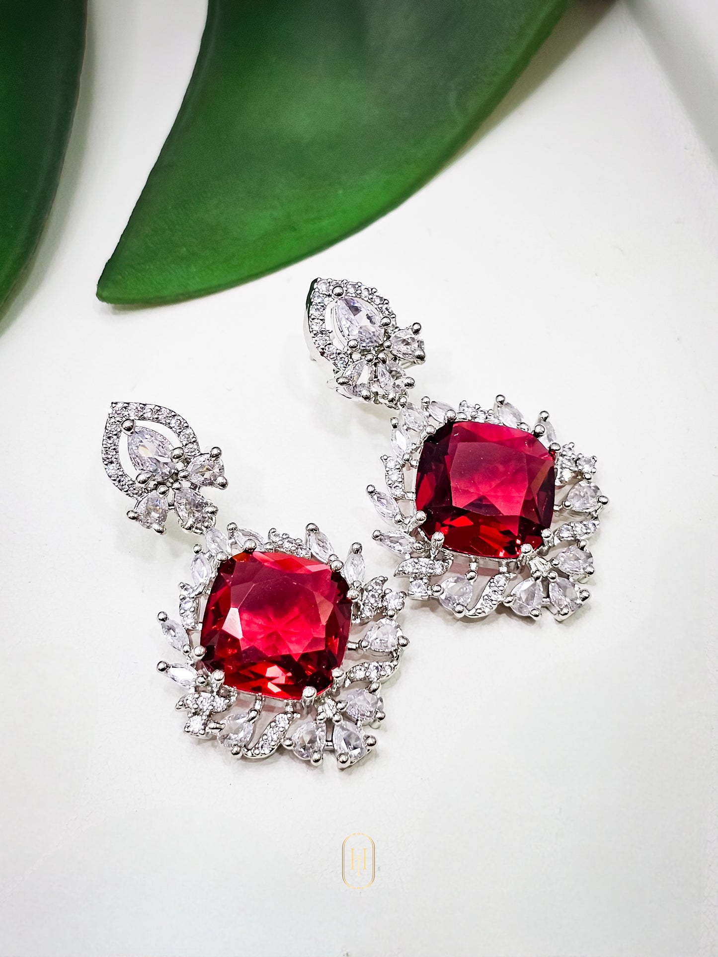 Ishika Earrings- Ruby