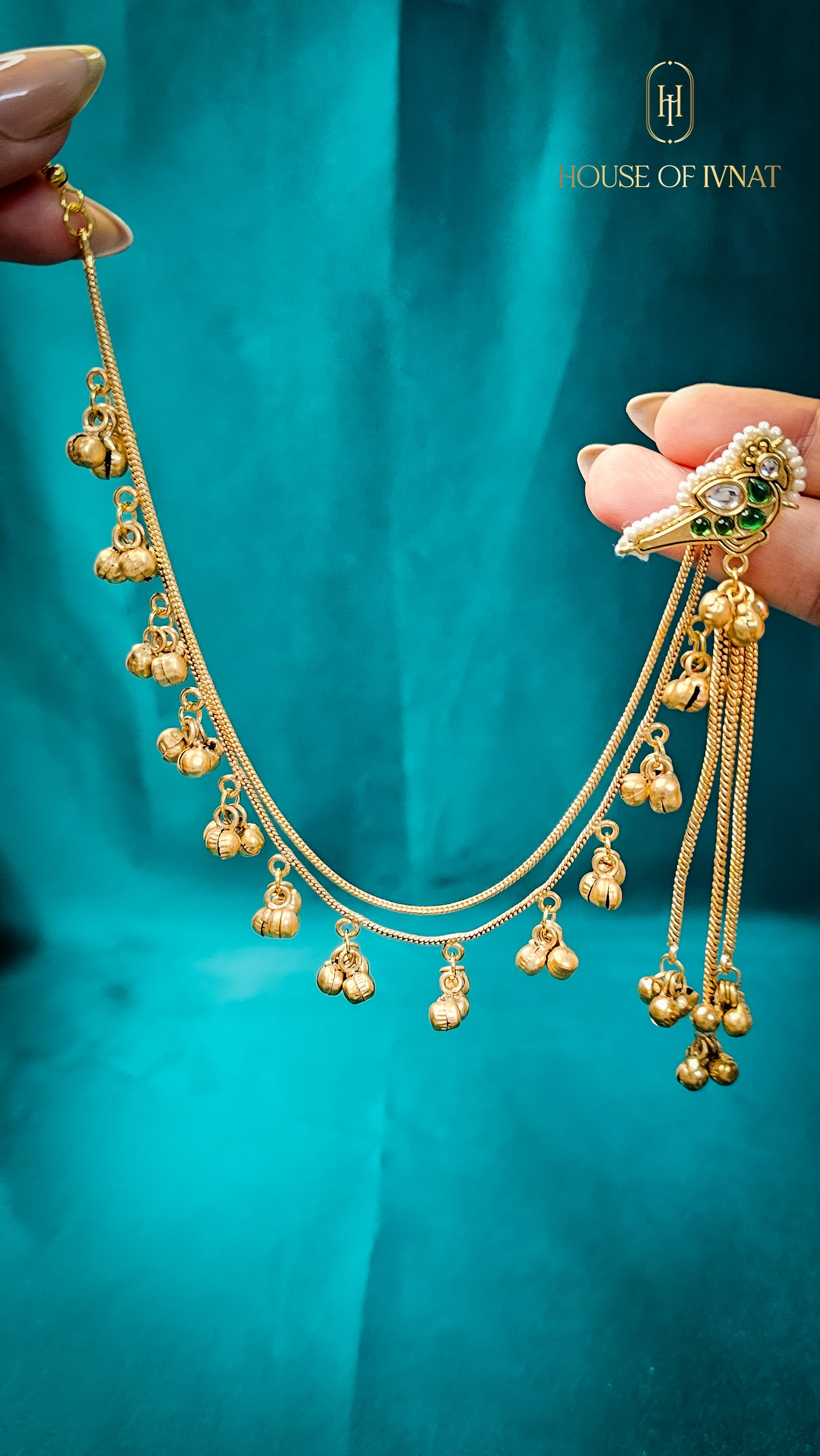 Huma Kaanchain (Detachable) Earrings-Green