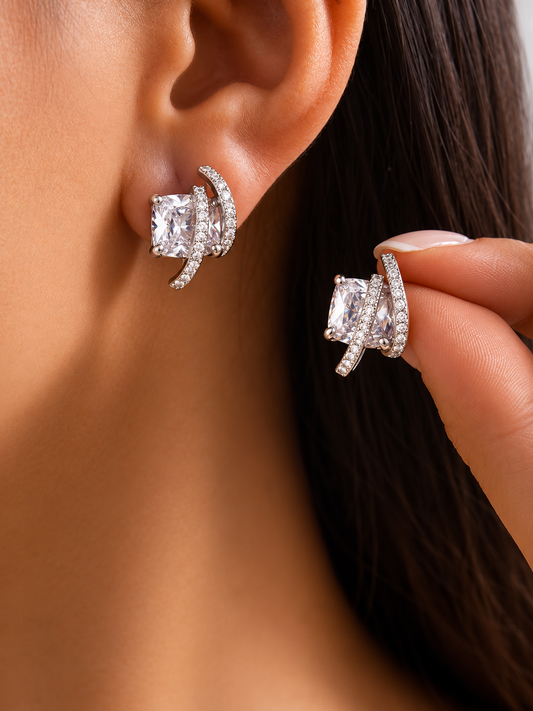 Becca Stud Earrings- Silver