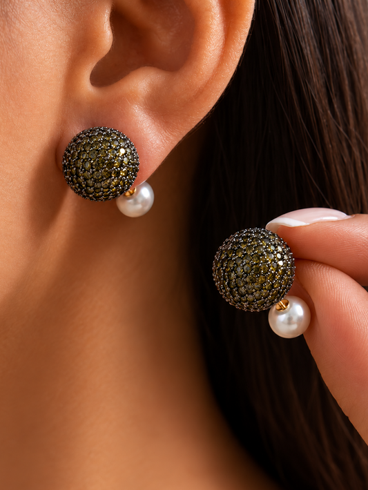 Cecelia Stud Earrings- Dusty Green