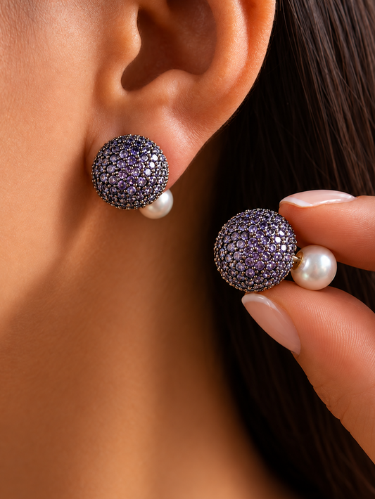 Cecelia Stud Earrings- Lavender
