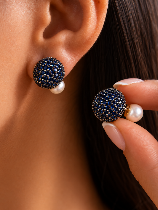 Cecelia Stud Earrings- Sapphire Blue