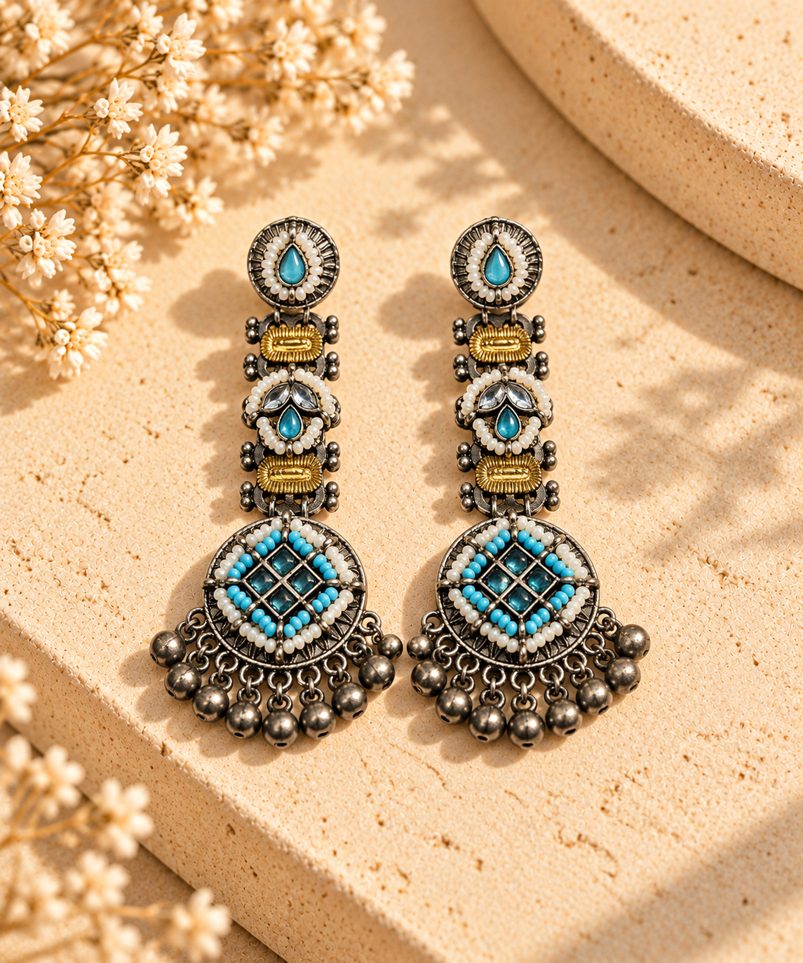 Navya Earrings- Blue