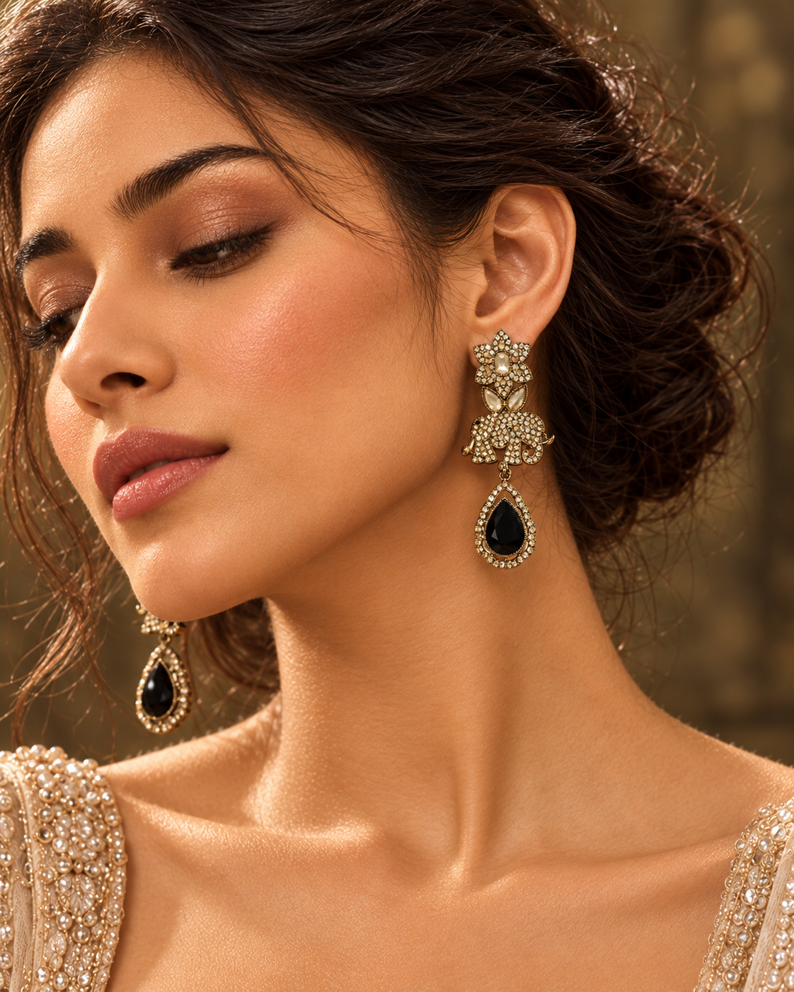 Advika Earrings- Black