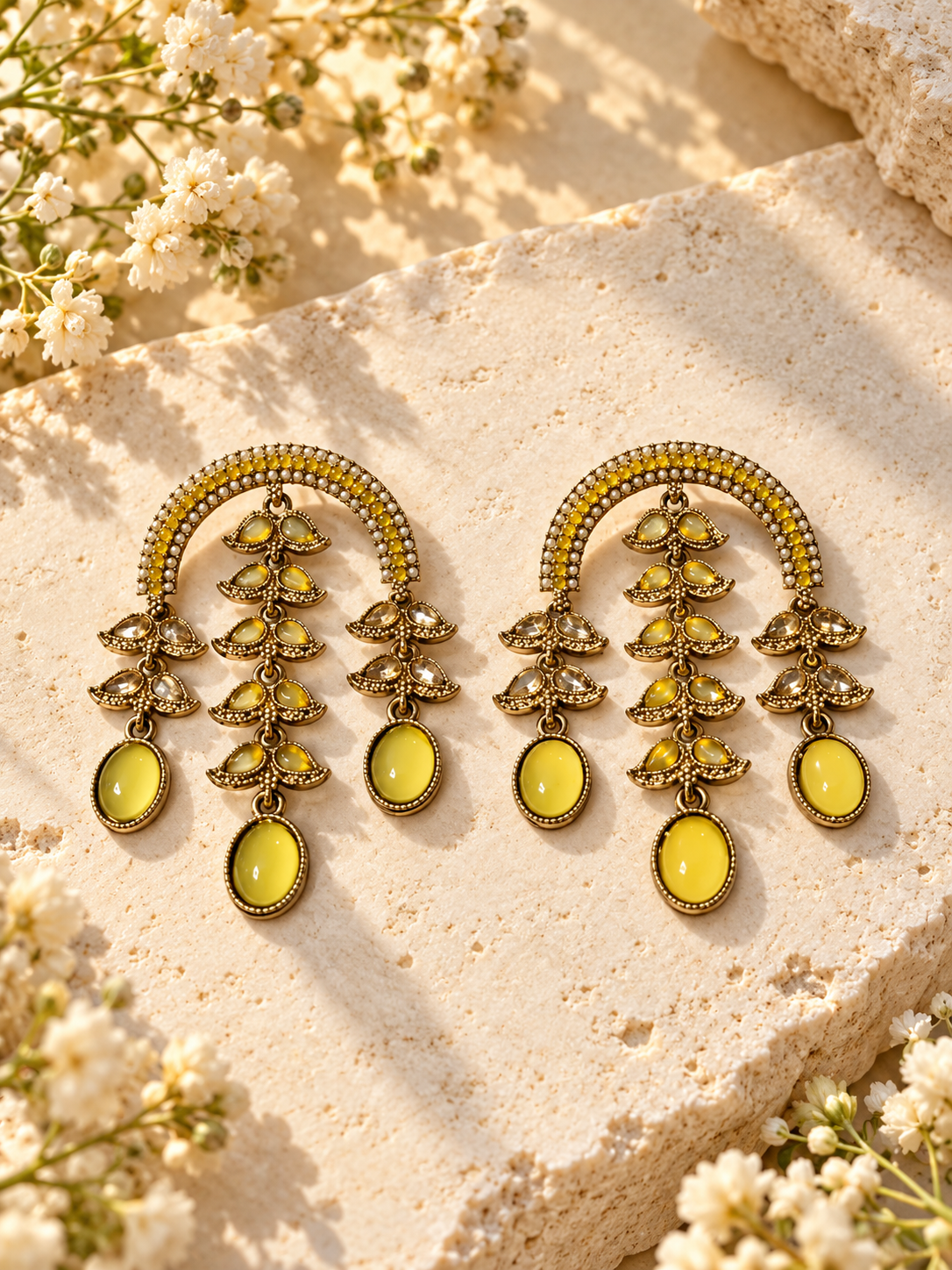 Saumya Earrings- Yellow