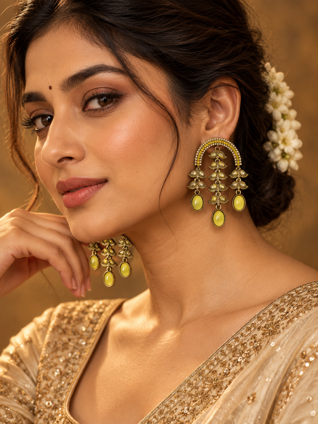Saumya Earrings- Yellow