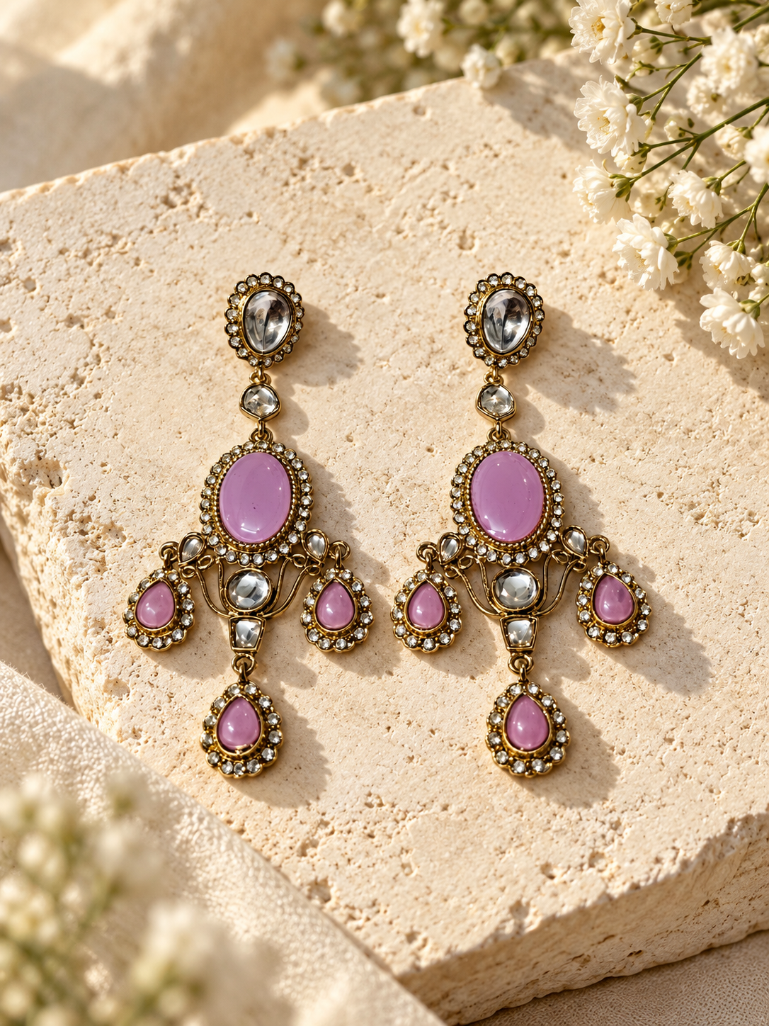 Ishanvi Earrings- Lavender