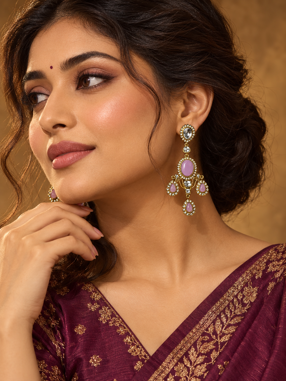 Ishanvi Earrings- Lavender