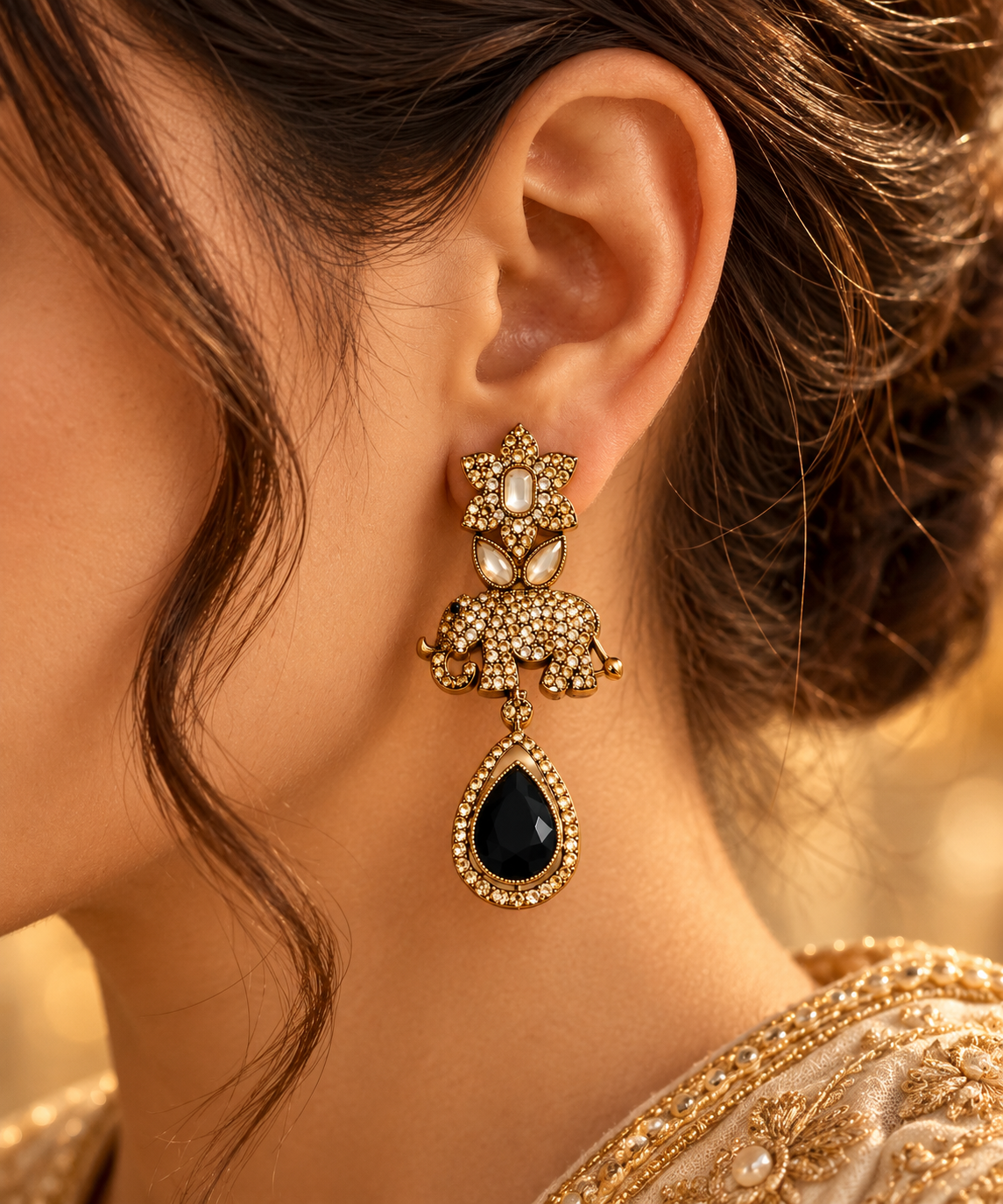 Advika Earrings- Black