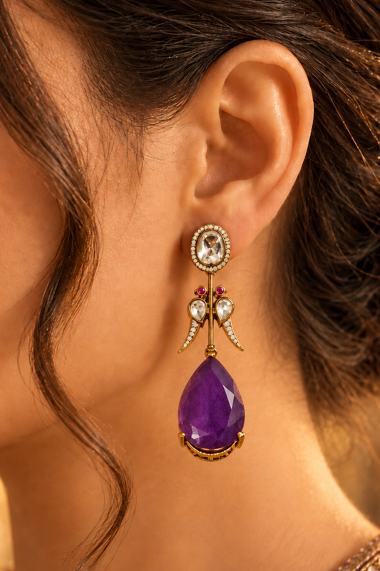 Vanshika Earrings- Purple