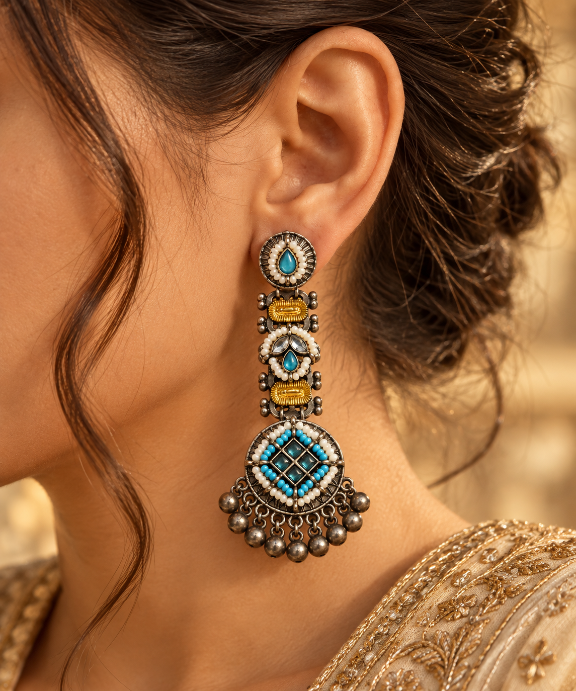 Navya Earrings- Blue