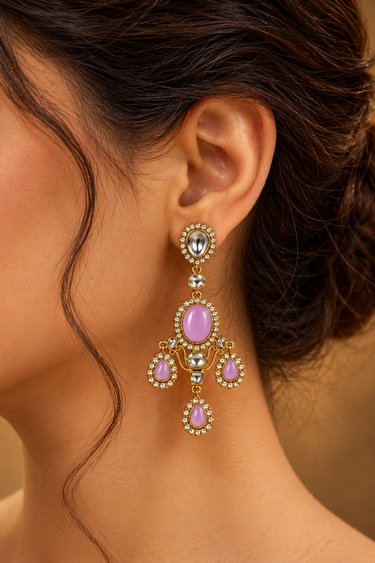 Ishanvi Earrings- Lavender
