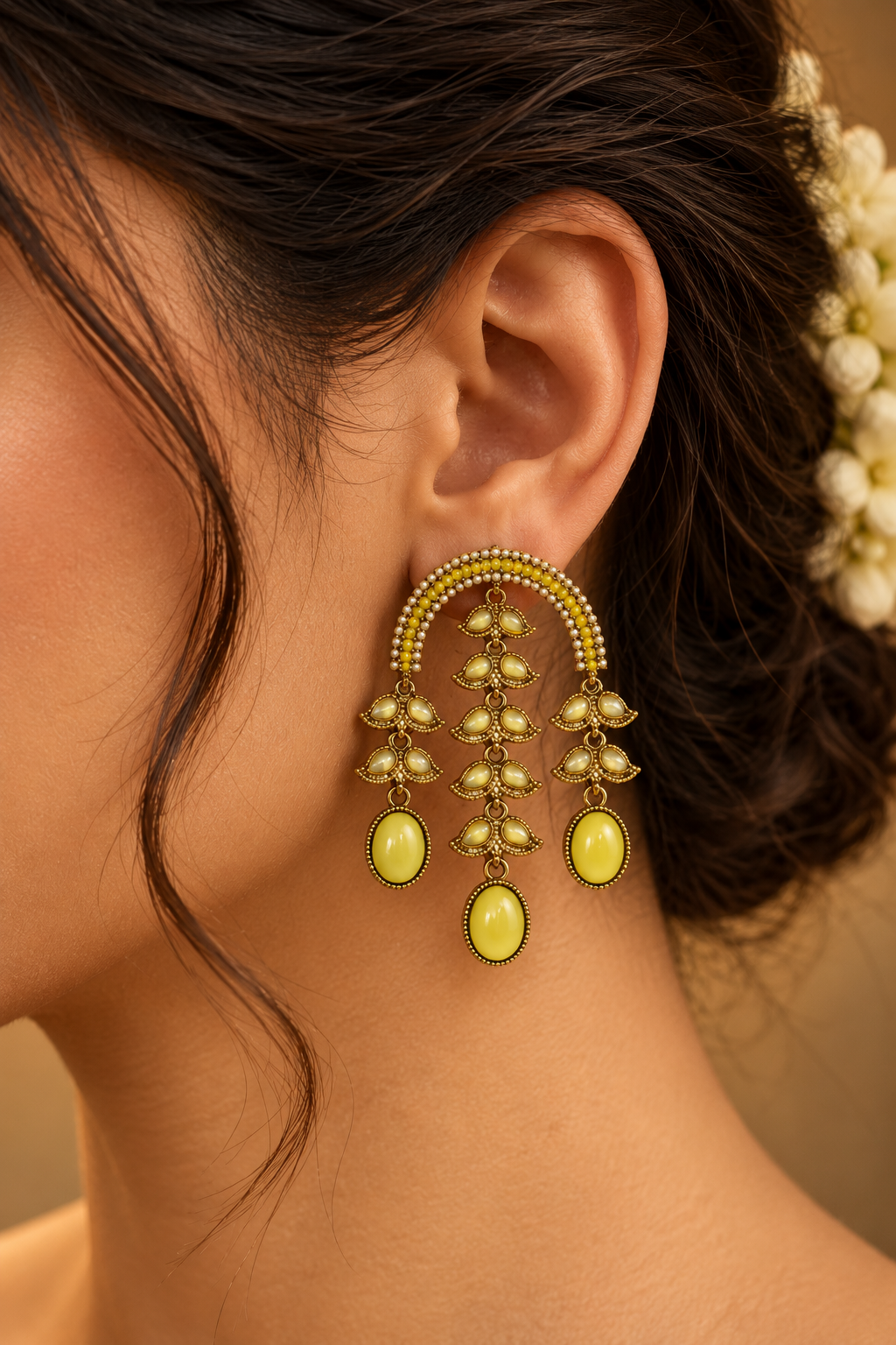 Saumya Earrings- Yellow