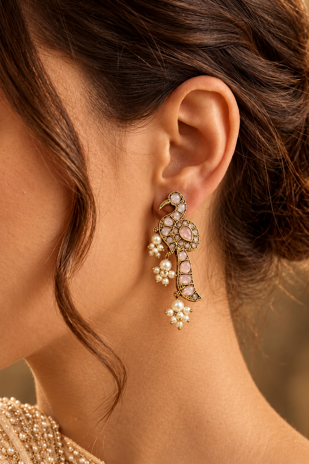 Nidhi Earrings- Pink