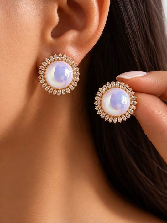 Beatrice Stud Earrings- Rose Gold
