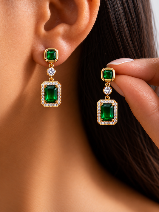 Brielle Drop Earrings- Emerald