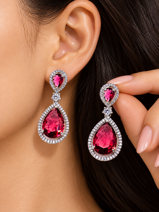 Amrapali Earrings- Ruby