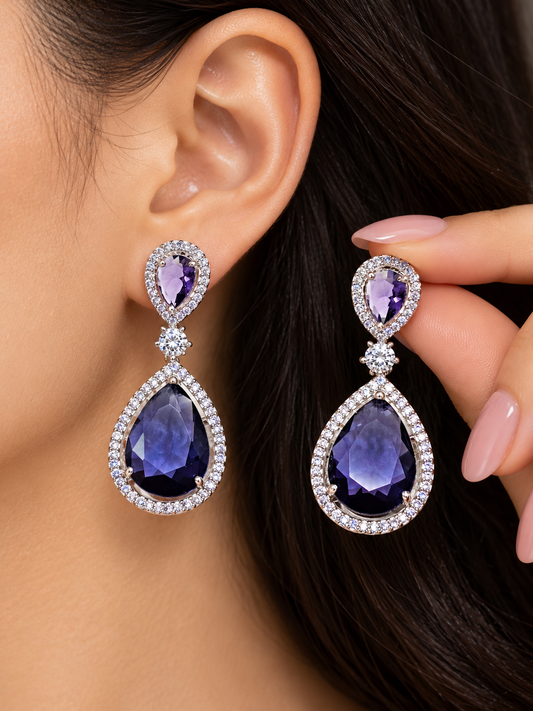 Amrapali Earrings- Purple