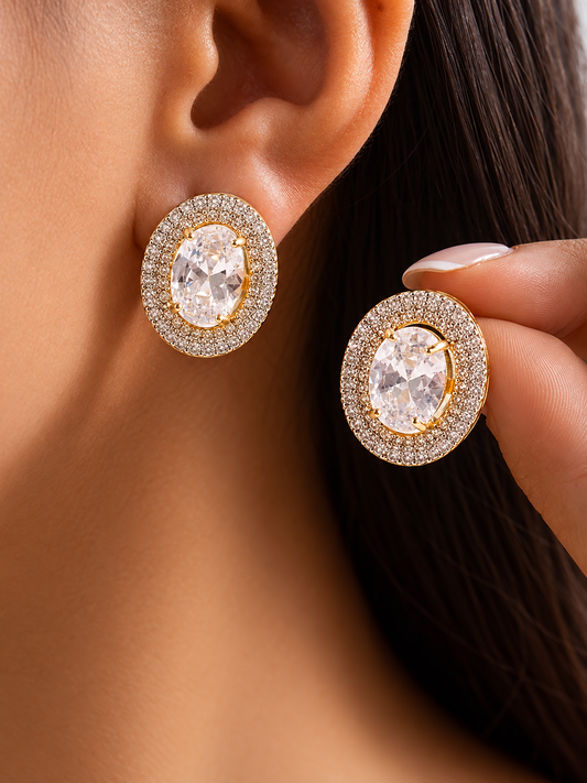 Vanya Stud Earrings- Silver
