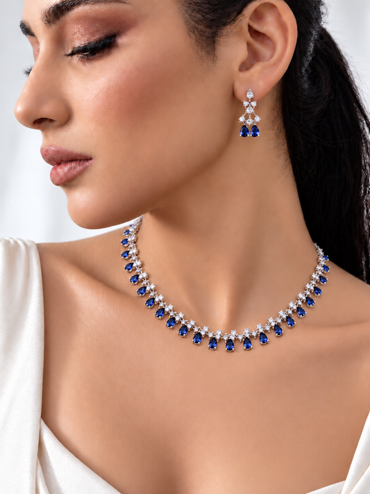Vaani Diamond Set- Sapphire