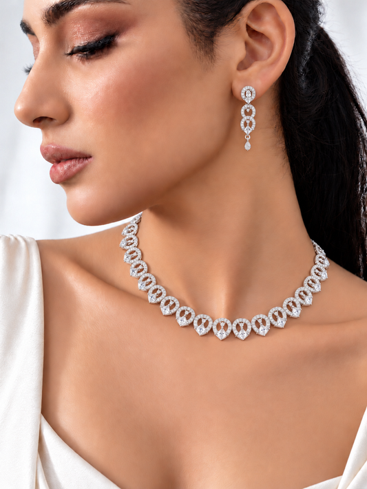 Cordelia Diamond Set- Silver