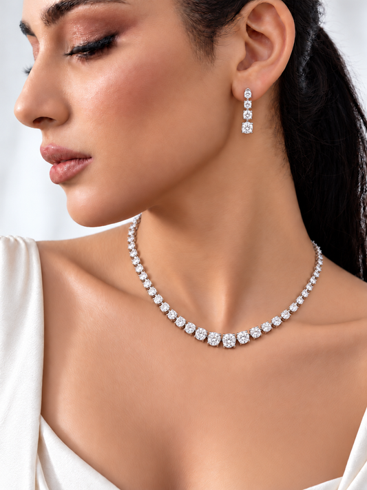 Carissa Diamond Set- Silver